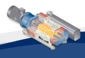 Image of internal point of view of screw vacuum pump